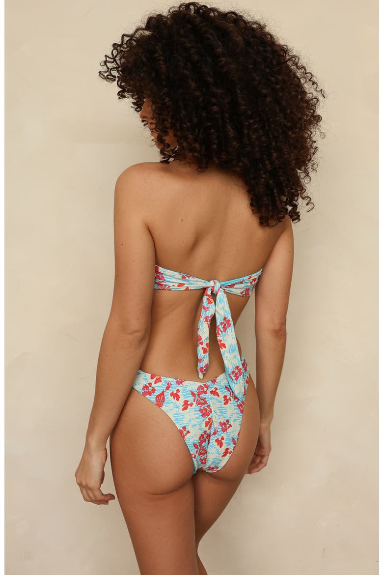 Disco Bandeau Bikini Top, Alternate, color, Botanica