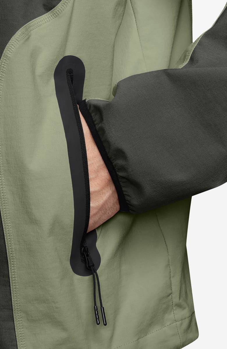 Nike Tech Dri-FIT Woven Oversize Hooded Stretch Nylon Zip Jacket, Alternate, color, Sequoia/ Oil Green