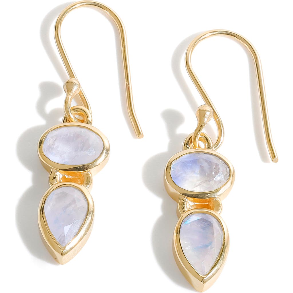 Ys Gems Goldtone Drop Earrings In Light Blue