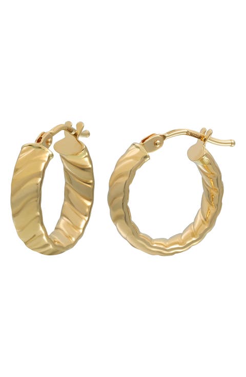14K Gold Textured Hoop Earrings (Nordstrom Exclusive)