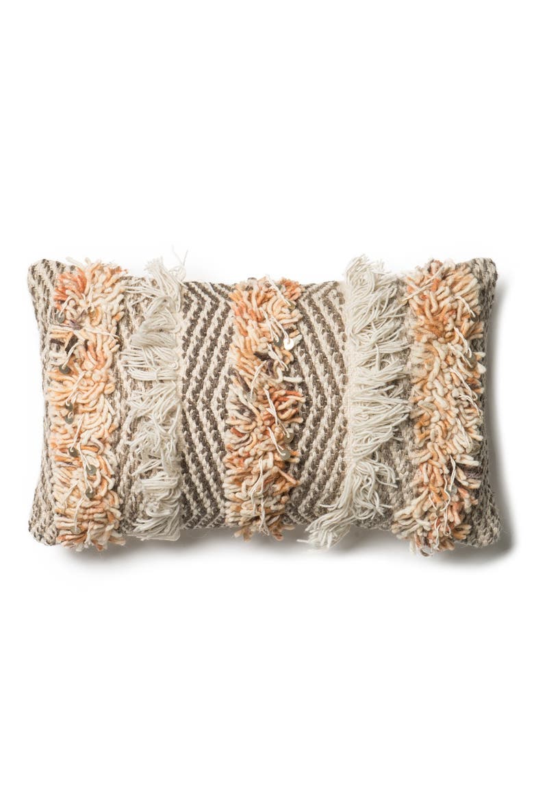 Fringe Accent Pillow, Main, color, RUST/ IVORY