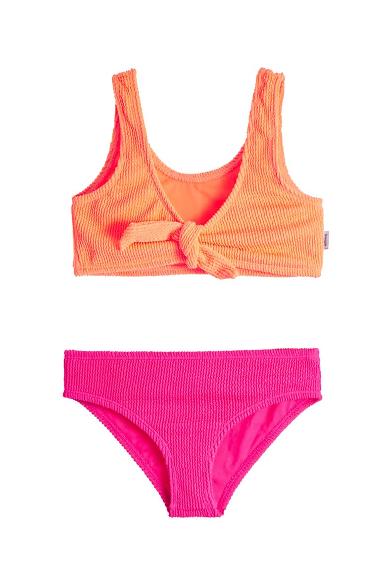 Crinkle Tie Bikini Swimsuit, Main, color, Watermelon and Lipstick Pink