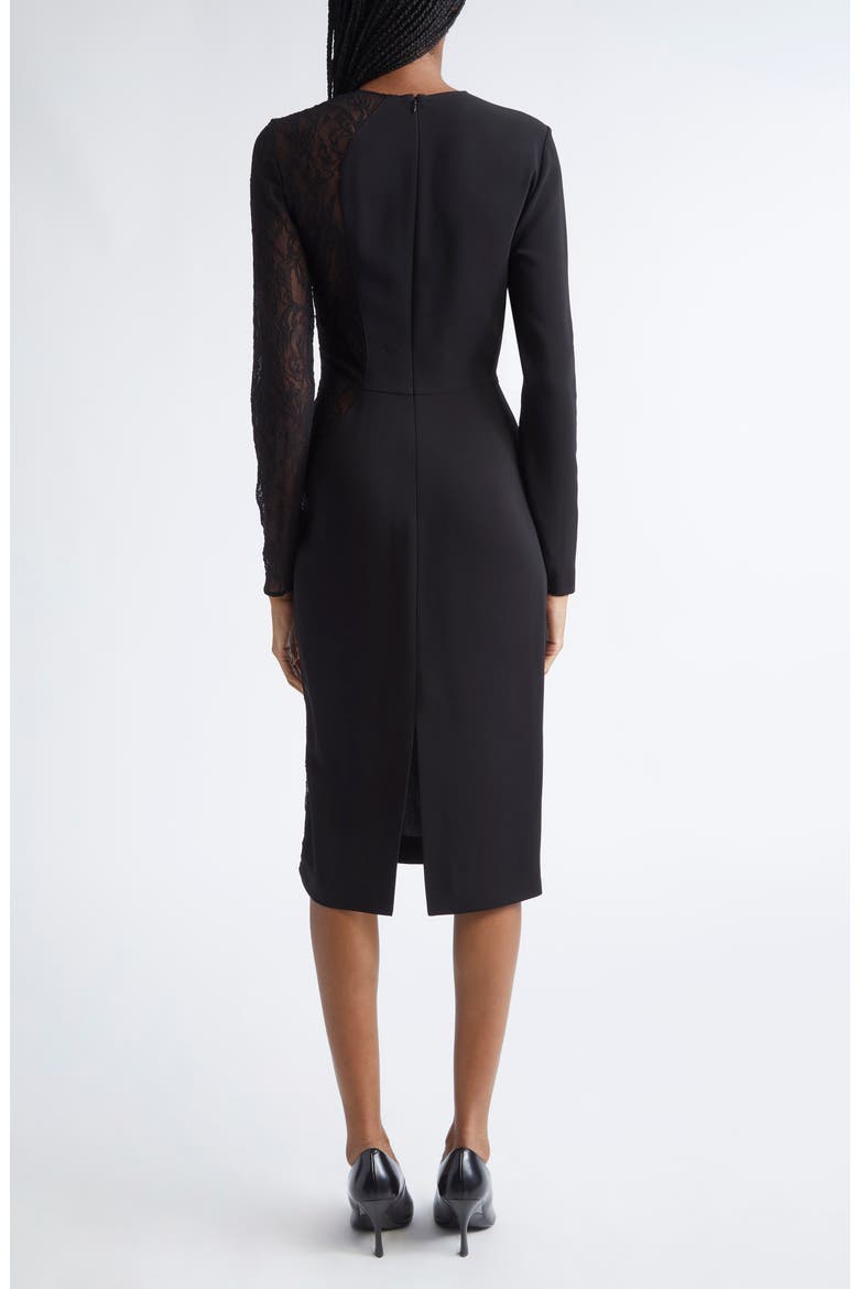 Lace Long Sleeve Dress, Alternate, color, BLACK
