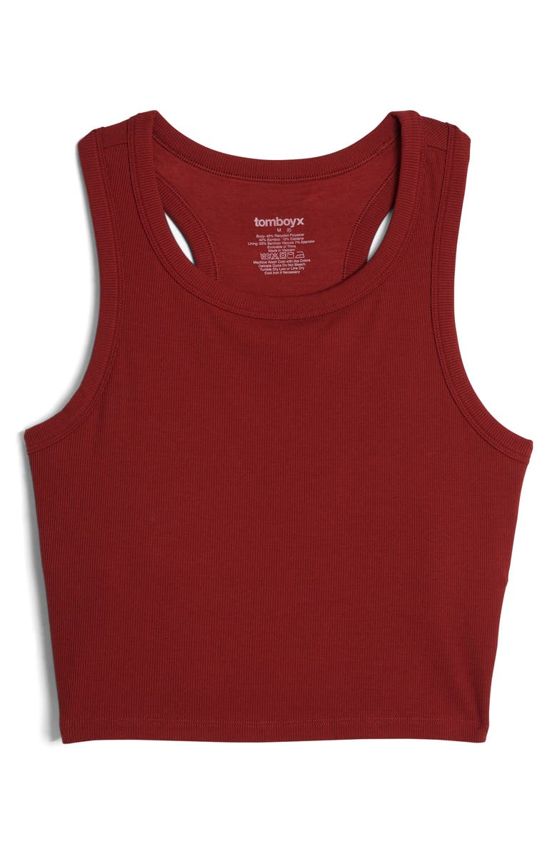 TomboyX Rib Longline Sports Bra, Alternate, color, Burgundy