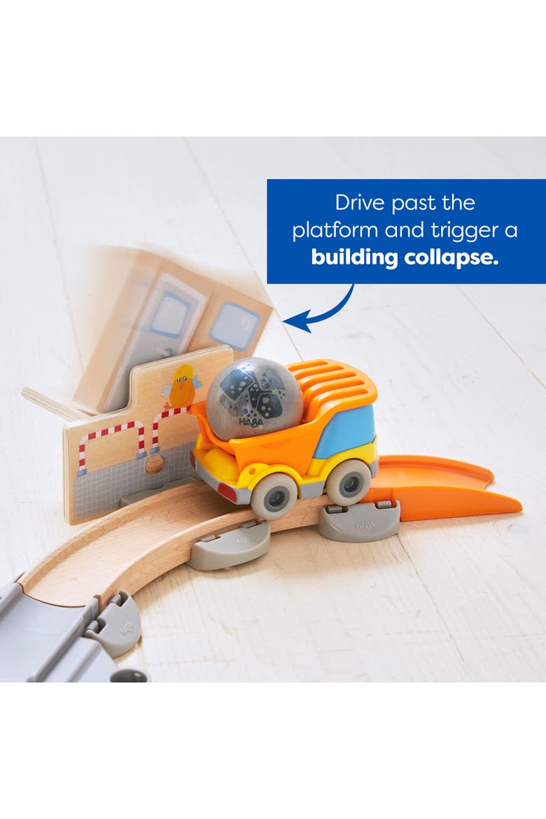Kullerbu Construction Zone Track Set with Dump Truck, Cement Mixer & Crane, Alternate, color, Multi