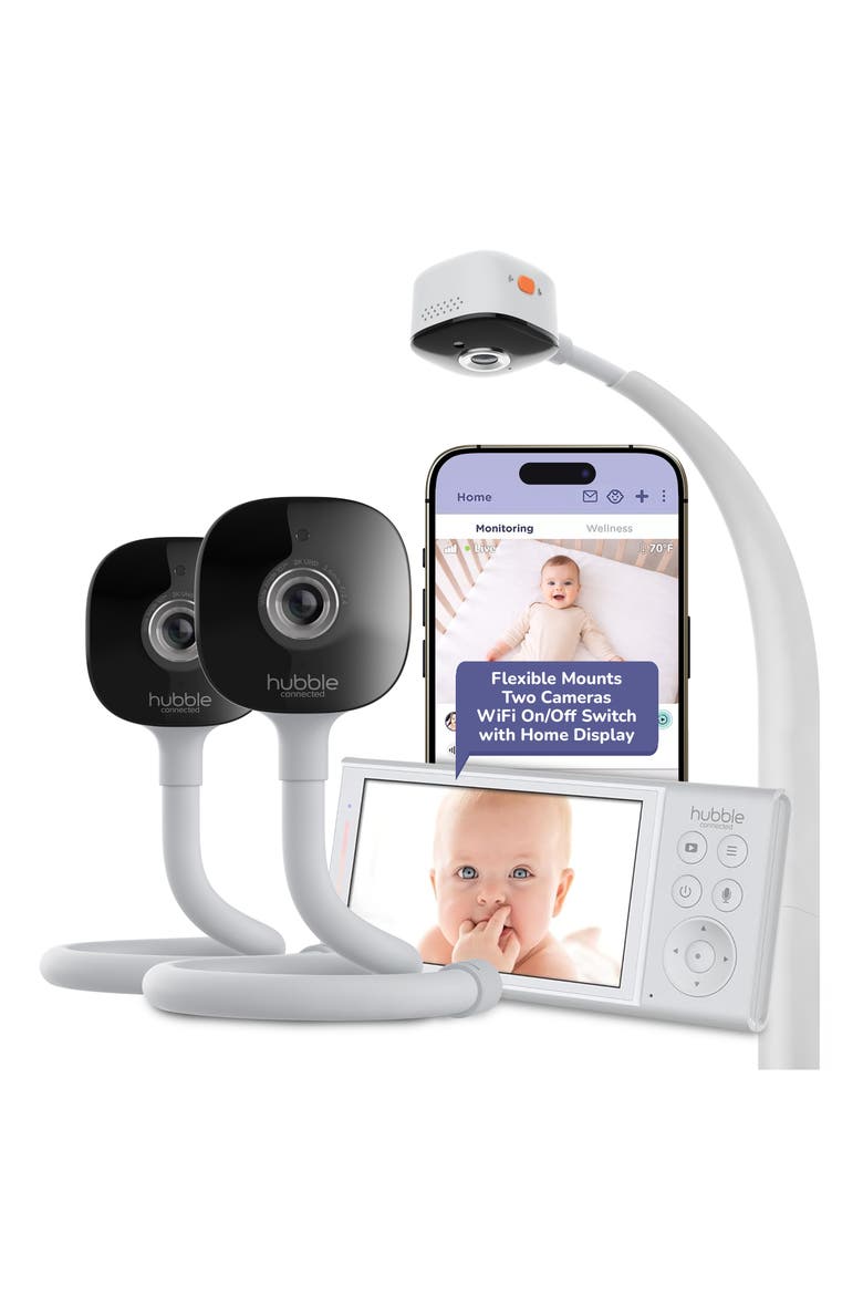 GoBaby AI Pro Twin Baby Monitor, Main, color, WHITE