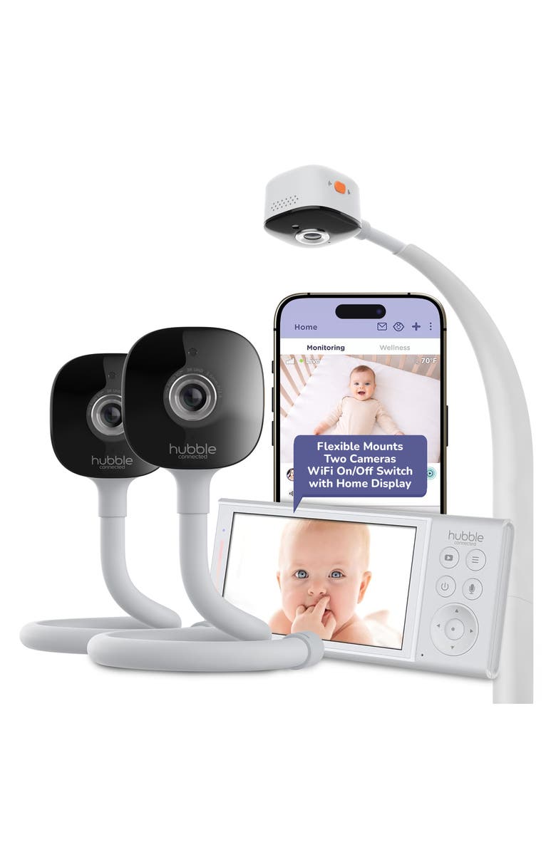 Hubble Connected GoBaby AI Pro Twin Baby Monitor, Main, color, 