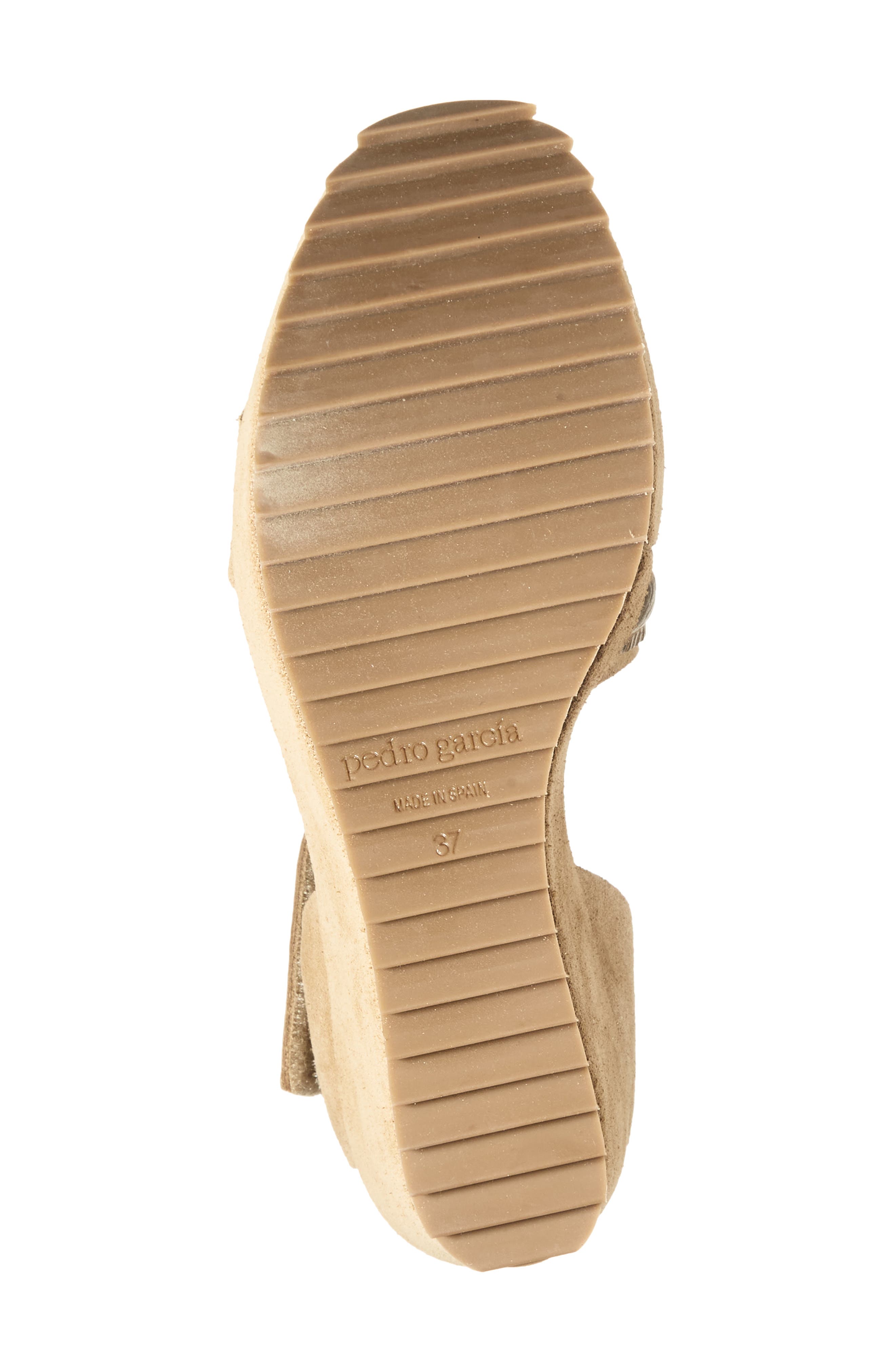 Pedro Garcia Fineta Wedge Sandal, Alternate, color, Camel Castoro-Brass Accent
