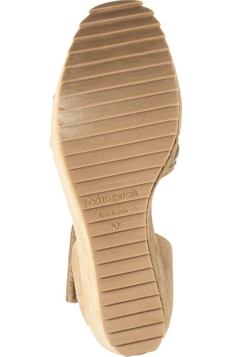 Pedro Garcia Fineta Wedge Sandal, Alternate, color, Camel Castoro-Brass Accent