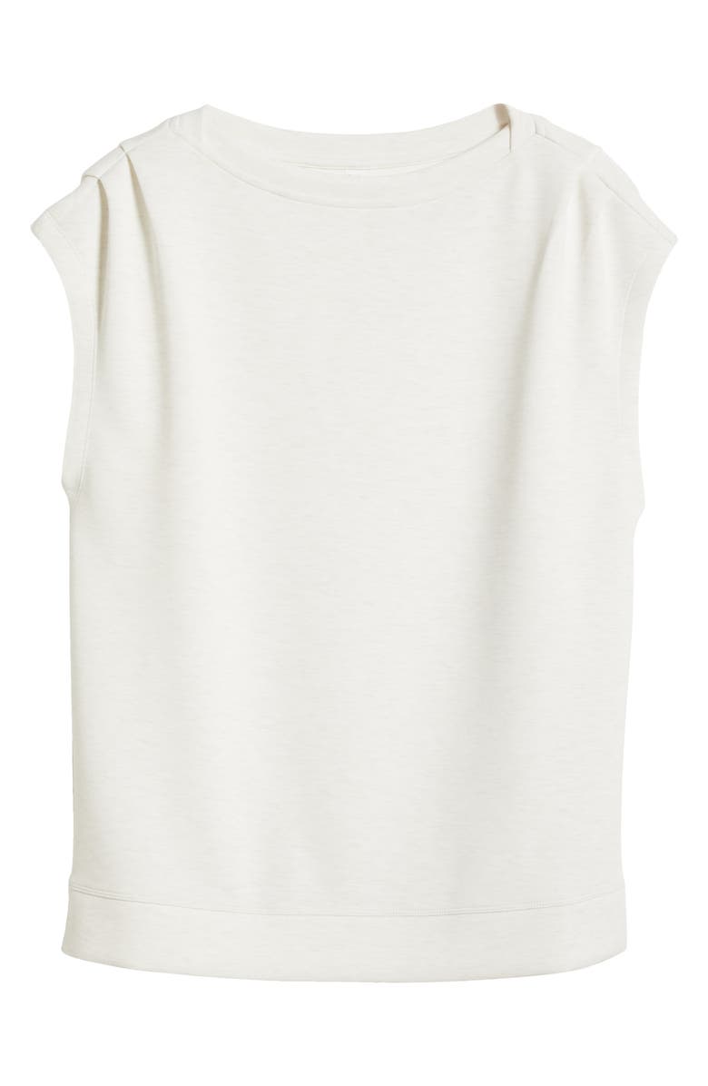 Zella Ultrasoft Knit Gathered Shoulder Top, Alternate, color, Beige Ivory Heather