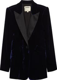 L'AGENCE Sheila Structured Velvet Blazer