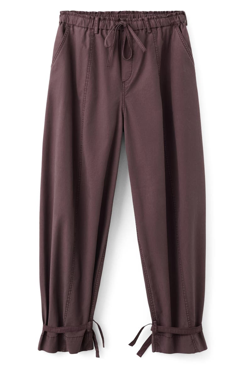 Tie Cuff Cotton Blend Drawstring Pants, Alternate, color, PURPLE