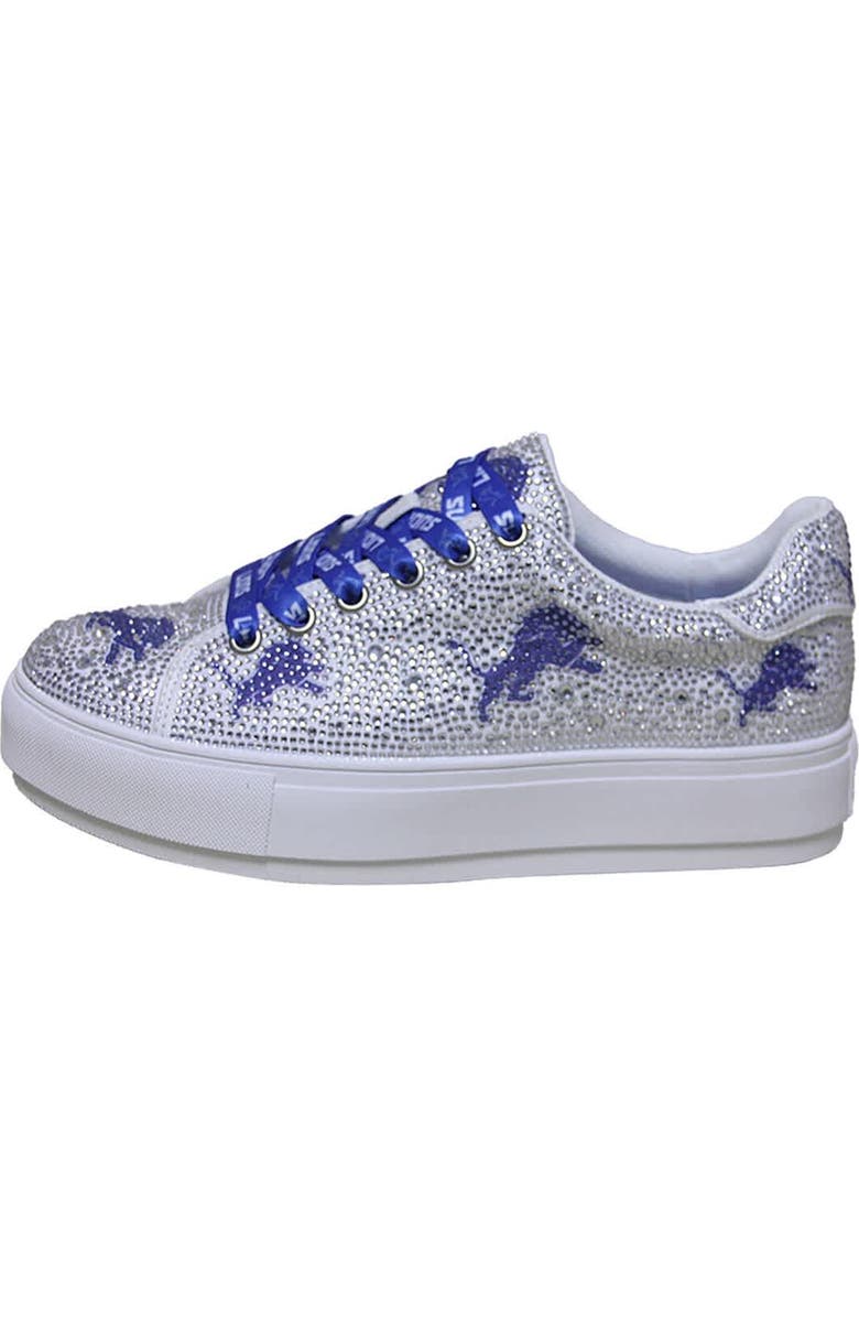 CUCE Women's Cuce White Detroit Lions Crystal Team Logo Sneakers, Alternate, color,