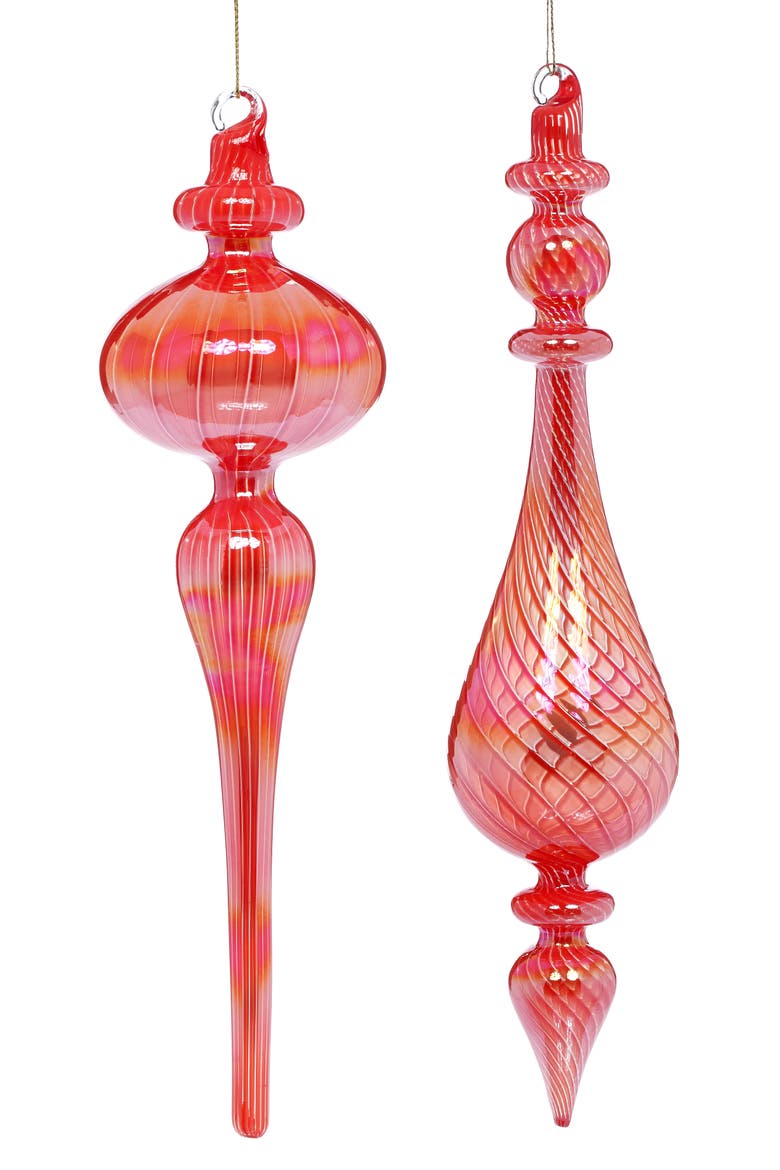 Ornate Finial Ornament, Set of 6, Main, color, Red