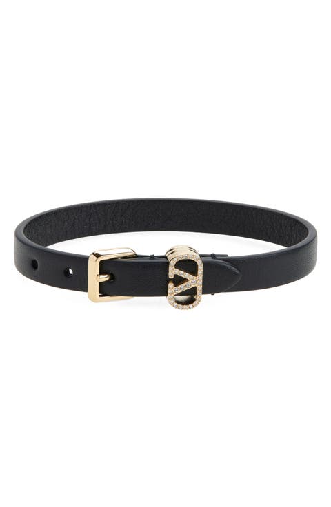 Pavé VLOGO Leather Bracelet