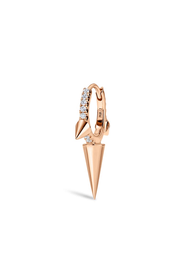 Triple Spike Diamond Earring, Main, color, ROSE GOLD