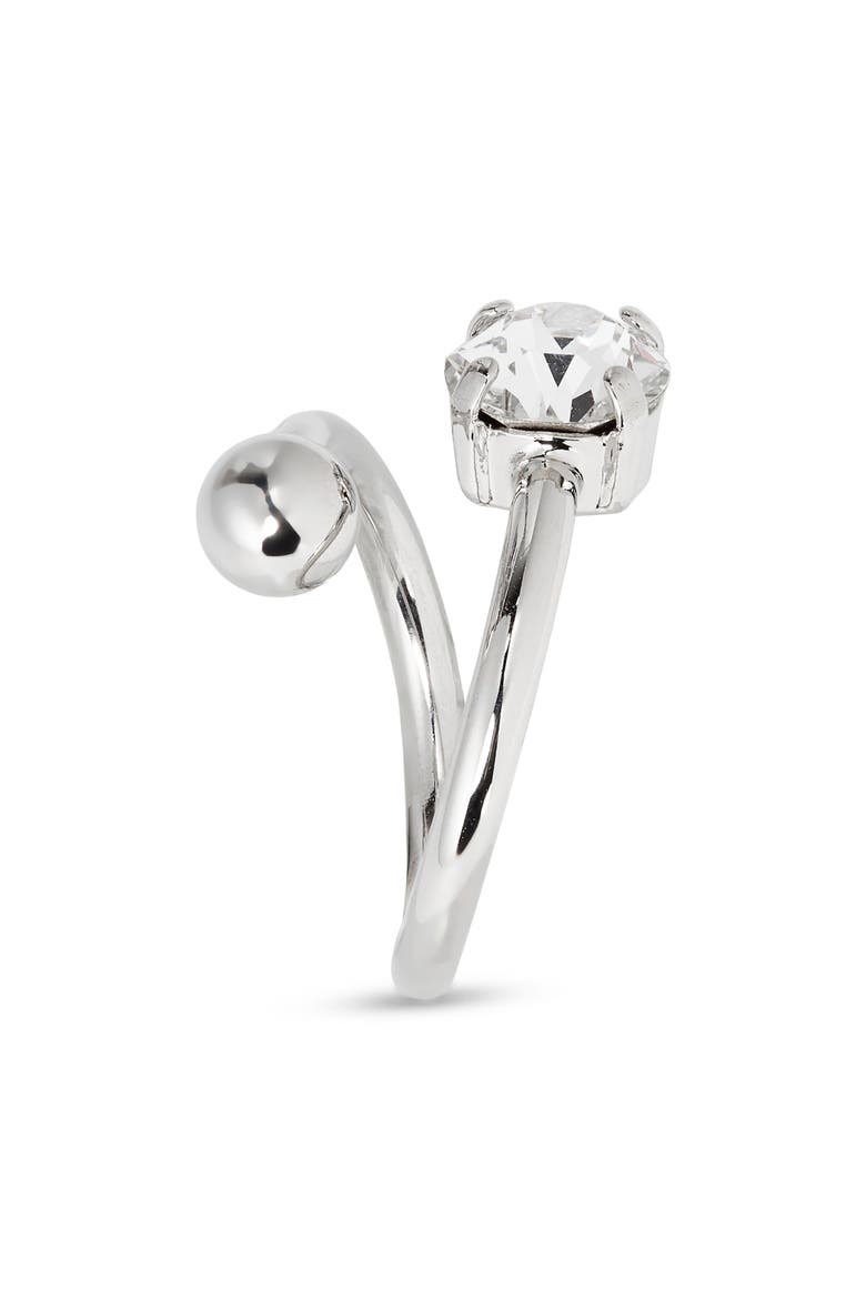 Maisie Crystal Open Ring, Alternate, color, PALLADIUM