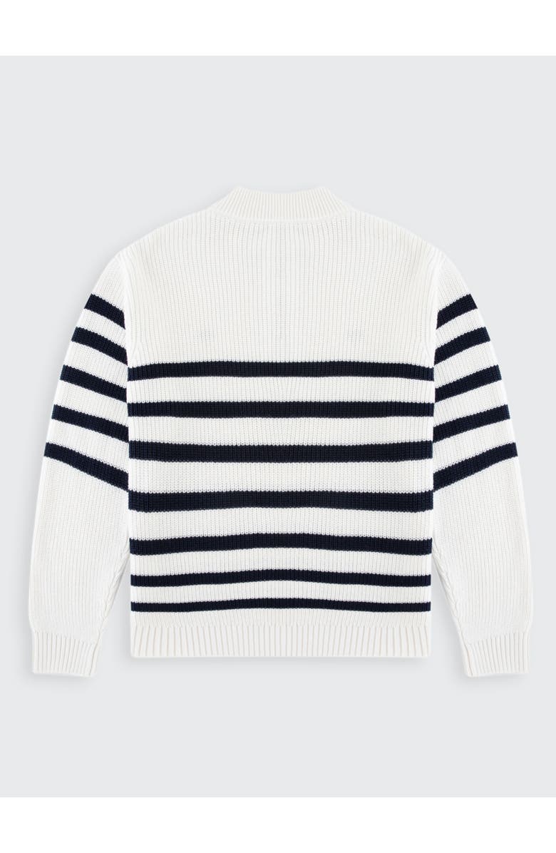 Walker & Hunt Huxley Striped Quarter Zip Sweater, Alternate, color, Off-White