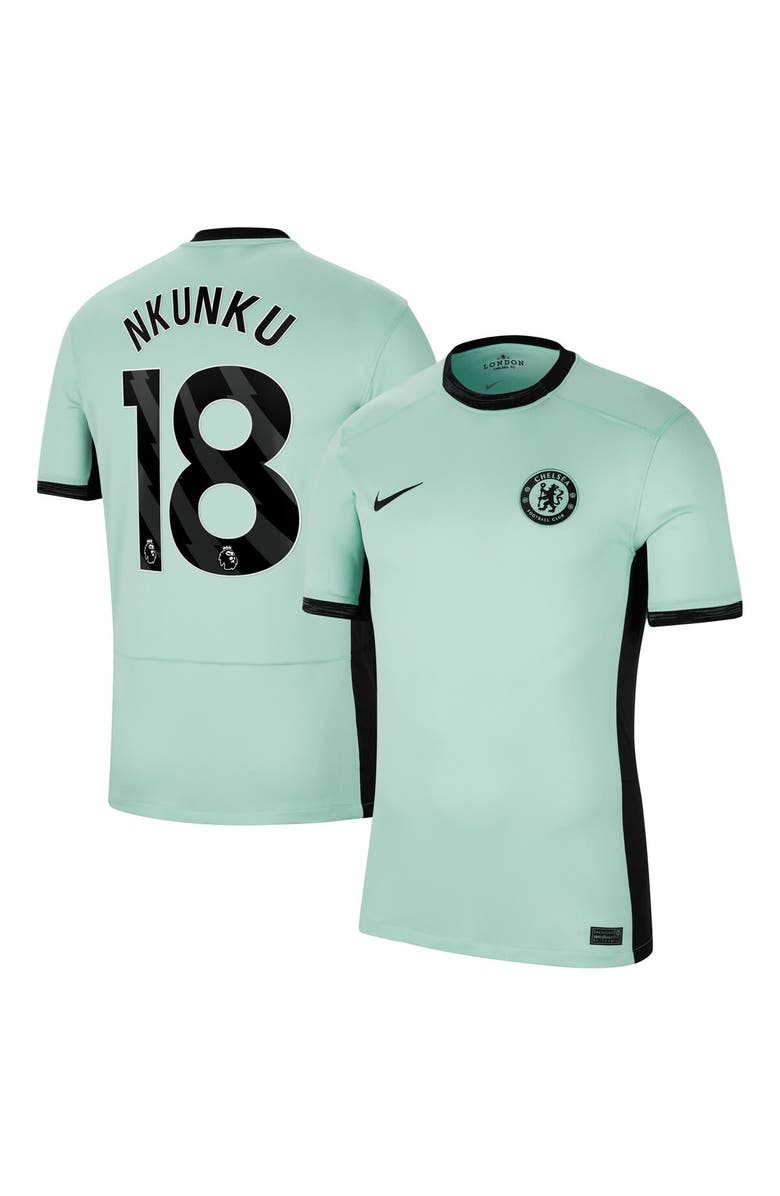 Nike Men's Nike Christopher Nkunku Mint Chelsea 2023/24 Third Stadium Replica Player Jersey, Alternate, color, 
