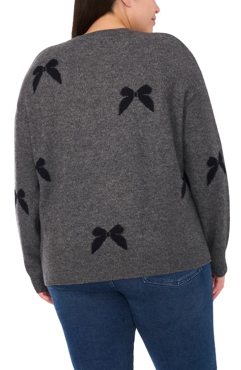 CeCe 3D Bow Creneck Sweater, Alternate, color, Med Htr Grey