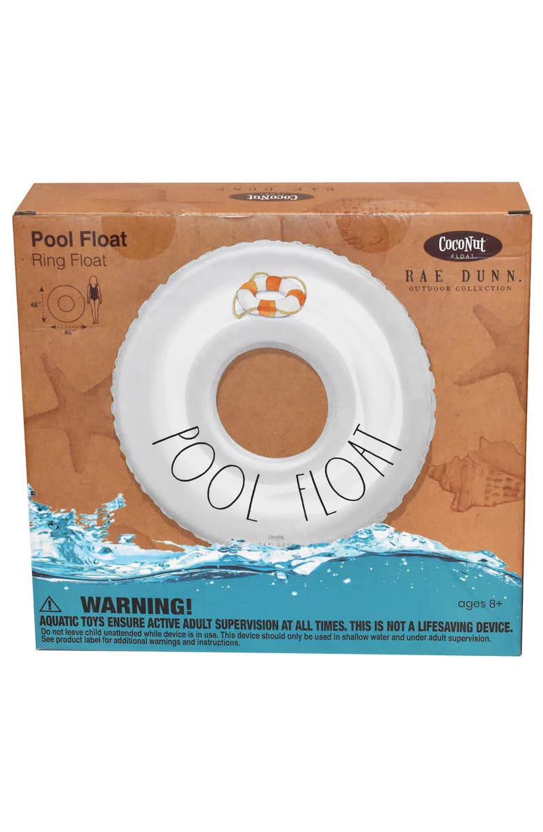 Rae Dunn 48 Inch Pool Ring Coconut Float, Alternate, color, White