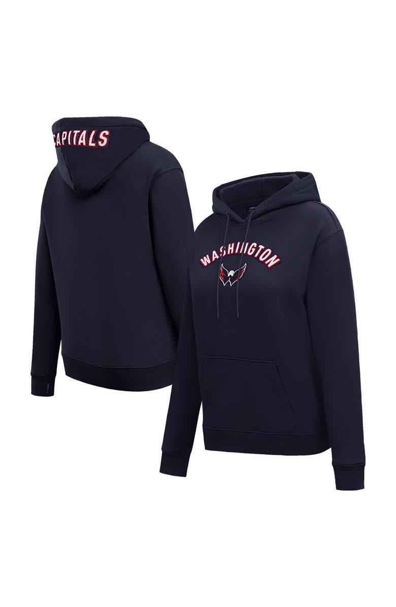 PRO STANDARD Women's Pro Standard Navy Washington Capitals Classic Chenille Pullover Hoodie, Main, color, Navy
