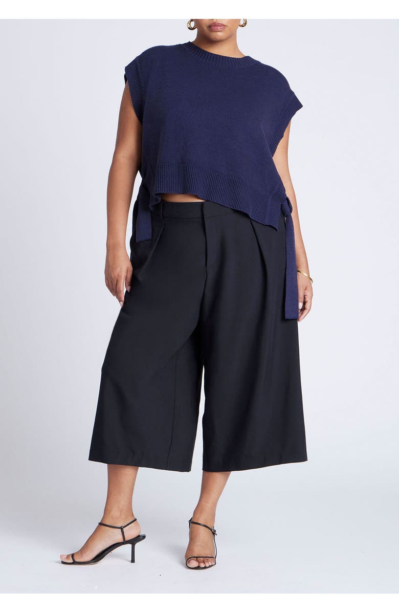 ELOQUII Overlay Sweater, Alternate, color, Rich Navy