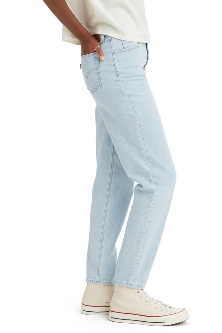 '80s High Waist Tapered Mom Jeans, Alternate, color, LIGHT SUGAR