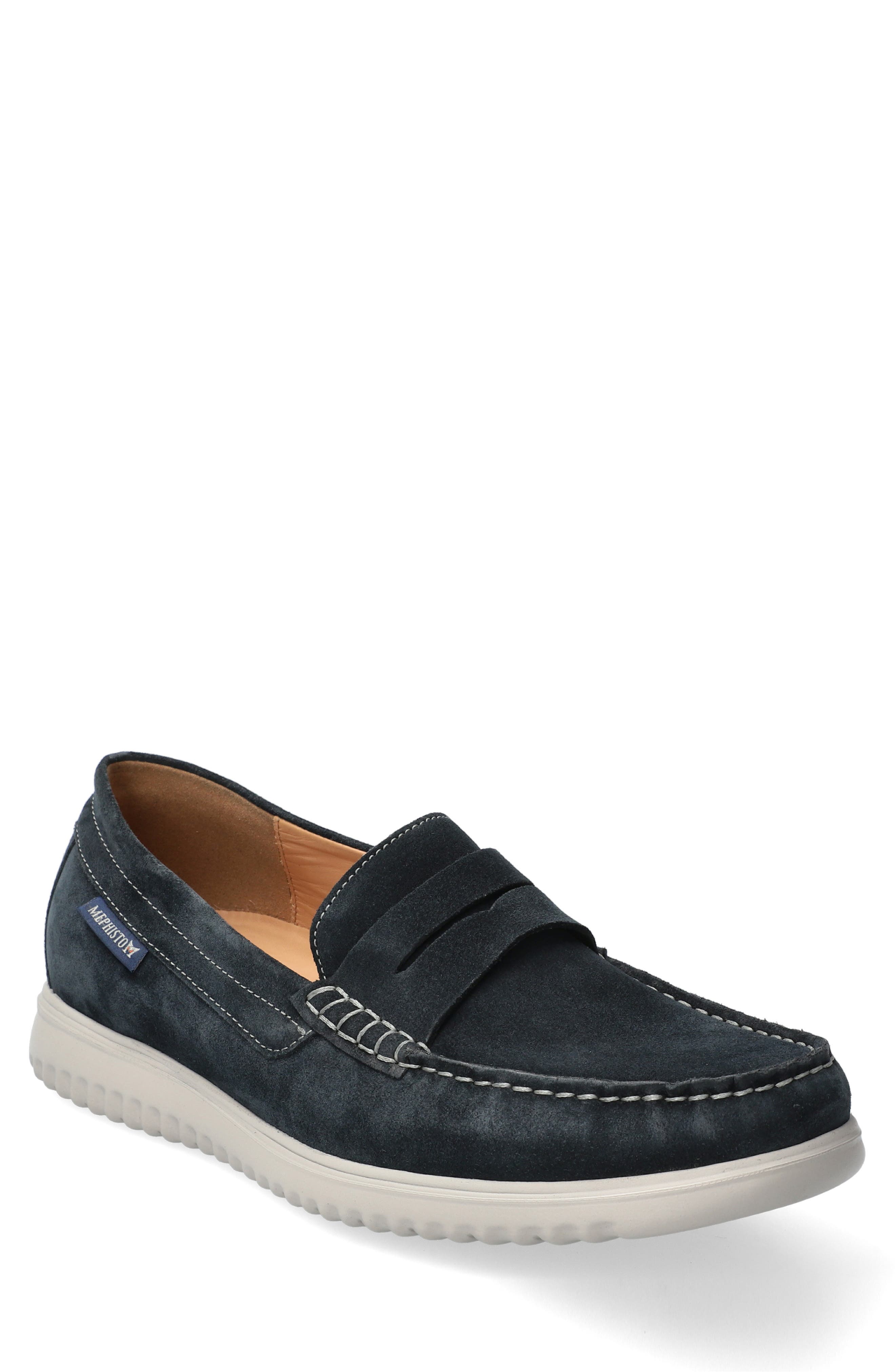 Titouan Penny Loafer, Main, color, BLUE VELOURS