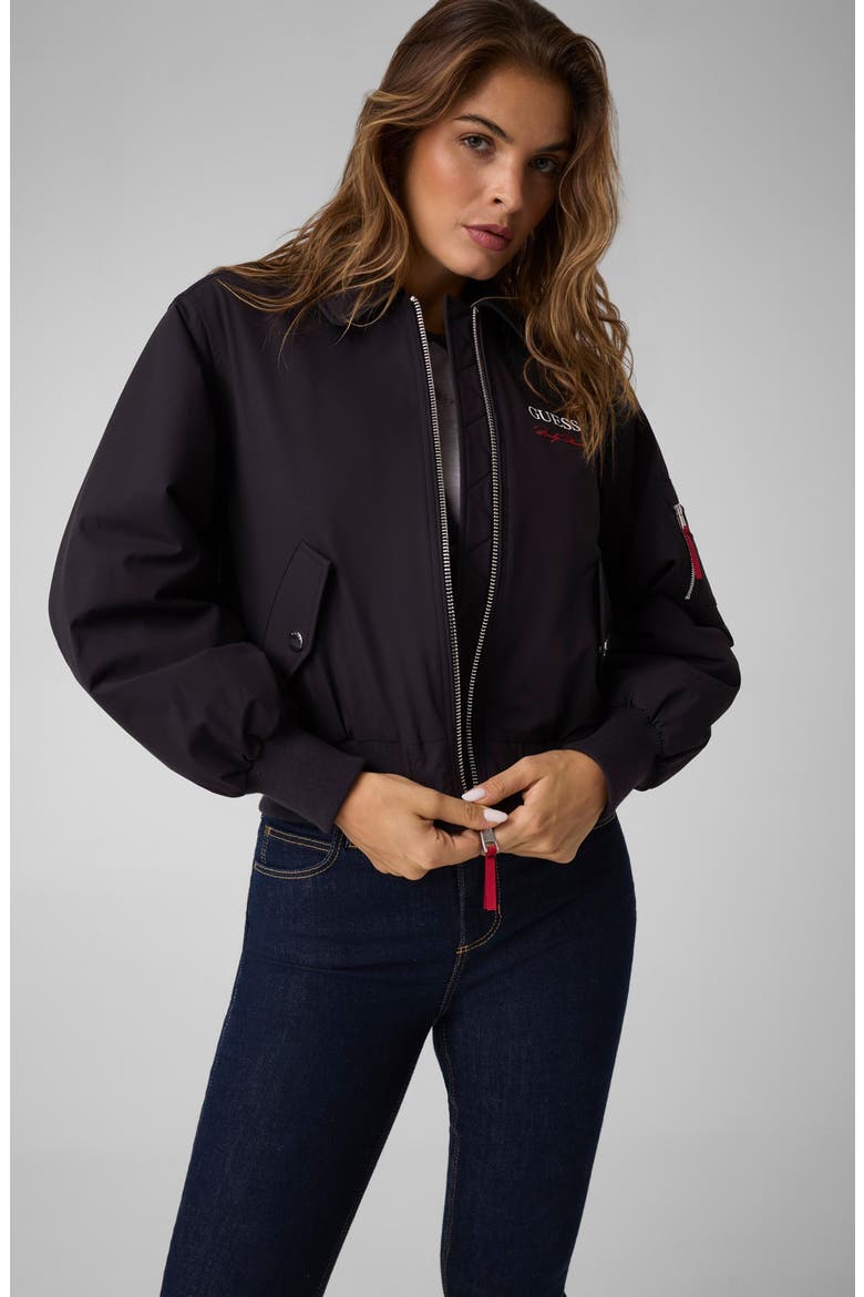 Marilyn Bomber Jacket, Alternate, color, JBLACK-BLACK