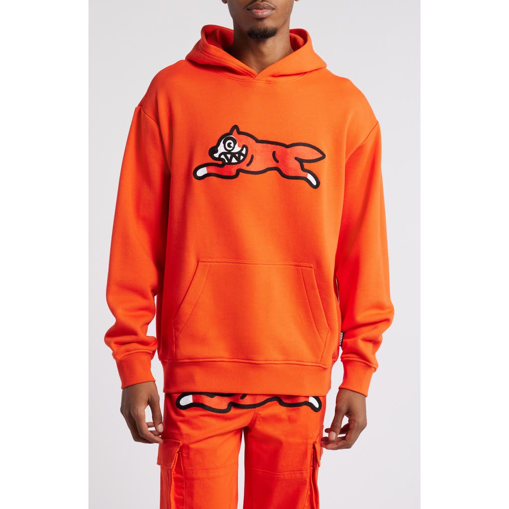 Icecream Running Dog Appliqué Hoodie In Orange