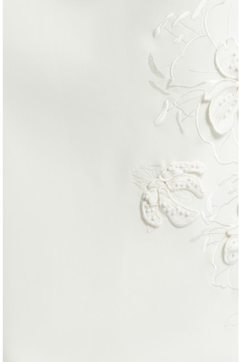 Barrie Floral Appliqué Sleeveless Midi Dress, Alternate, color, IVORY