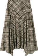 MANGO Check Asymmetric Maxi Skirt