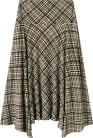 MANGO Check Asymmetric Maxi Skirt