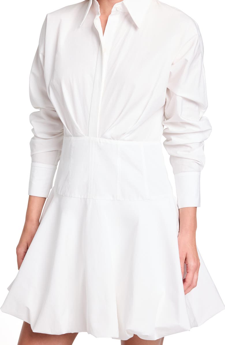 TWP Mila Cotton Poplin Bubble Hem Shirtdress, Alternate, color, White