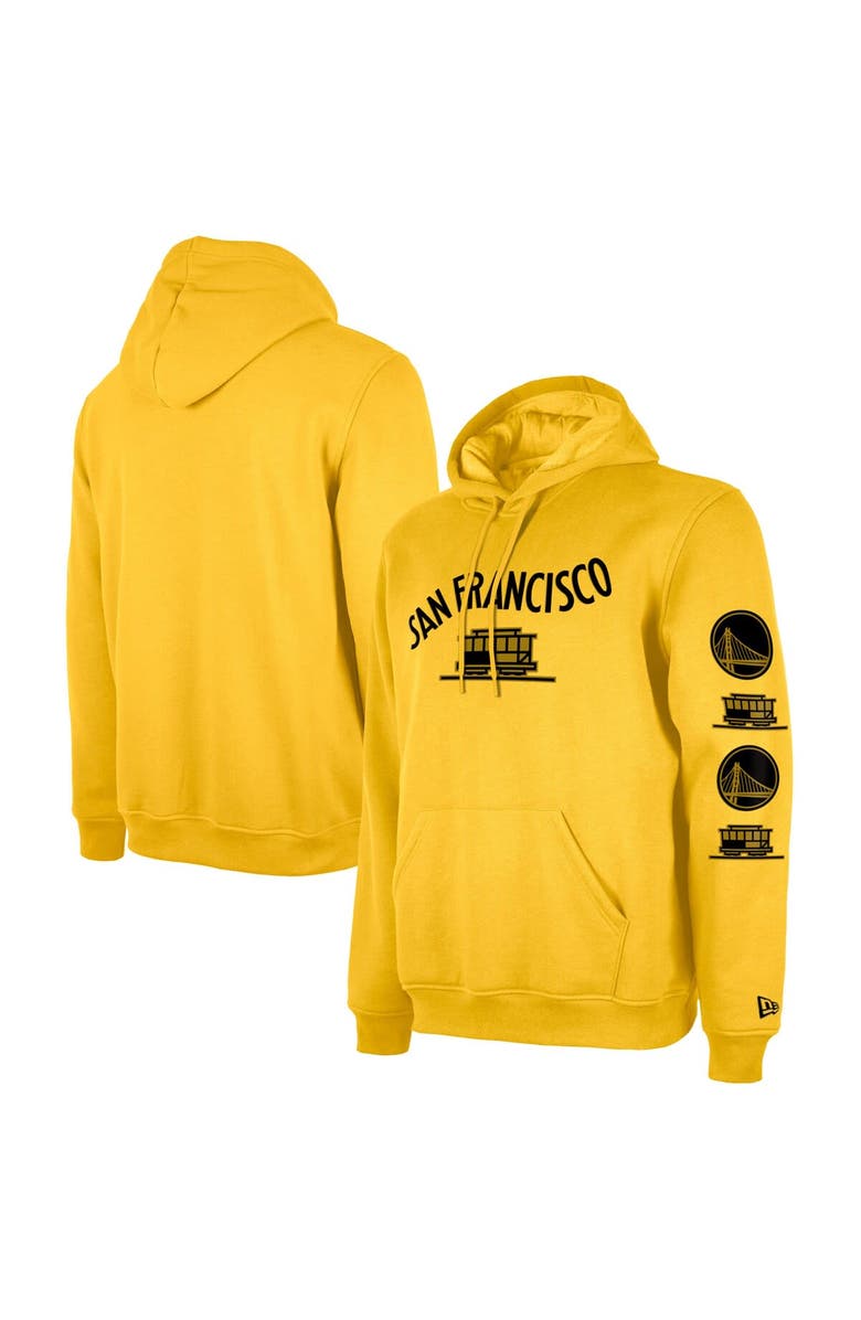 New Era Men's New Era Gold Golden State Warriors 2023/24 City Edition Pullover Hoodie, Main, color, 
