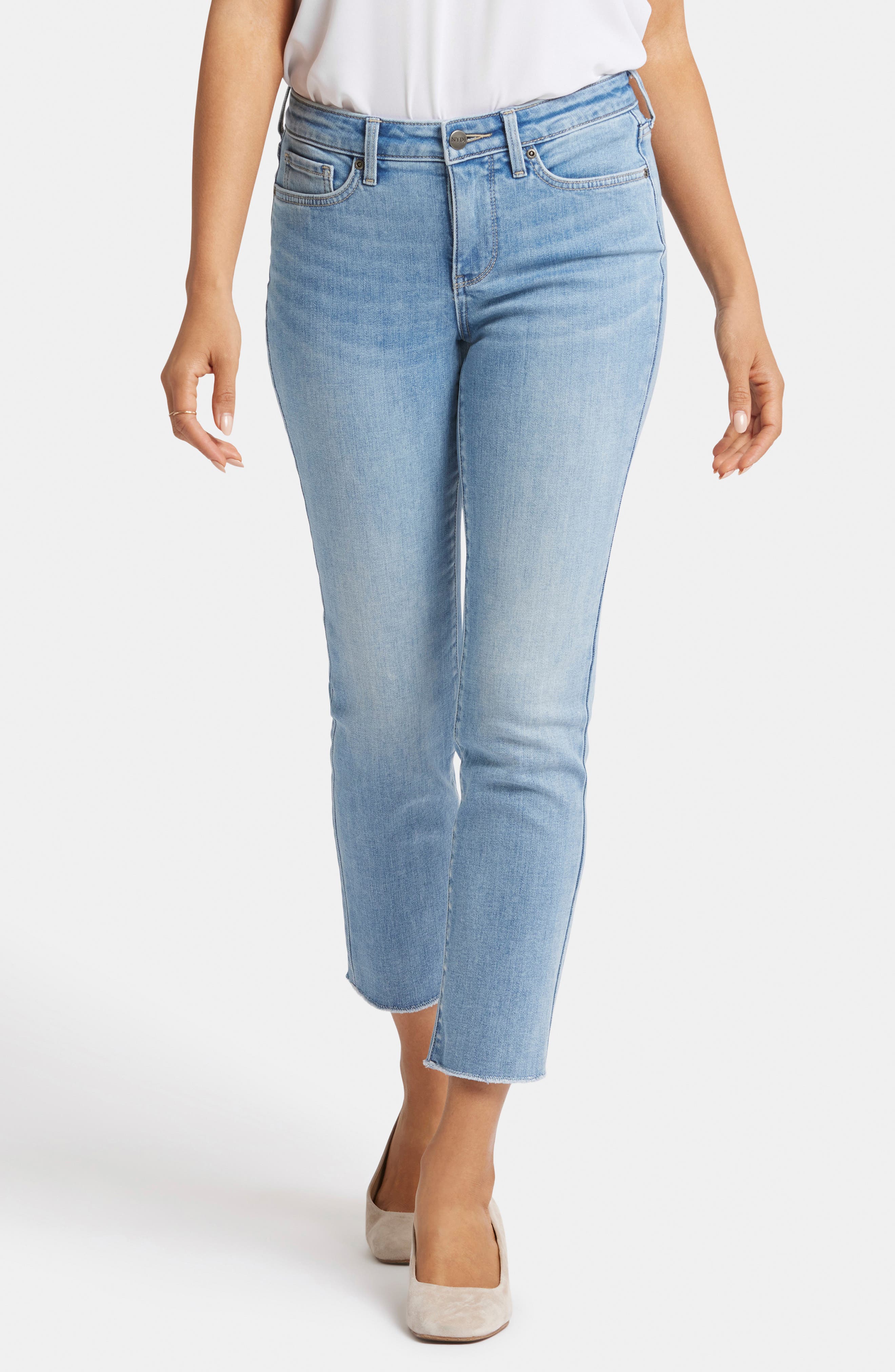 NYDJ Sheri Fray Hem Ankle Slim Jeans