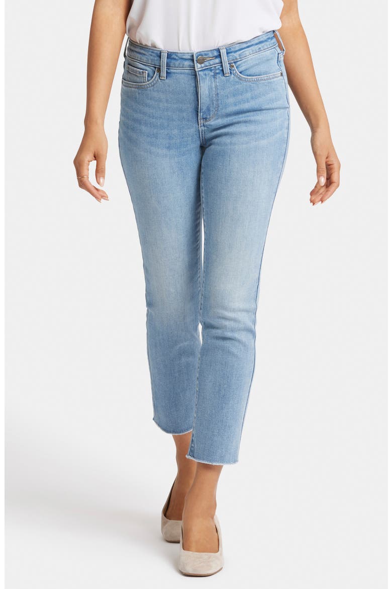 Sheri Fray Hem Ankle Slim Jeans, Main, color, BLUE VALLEY
