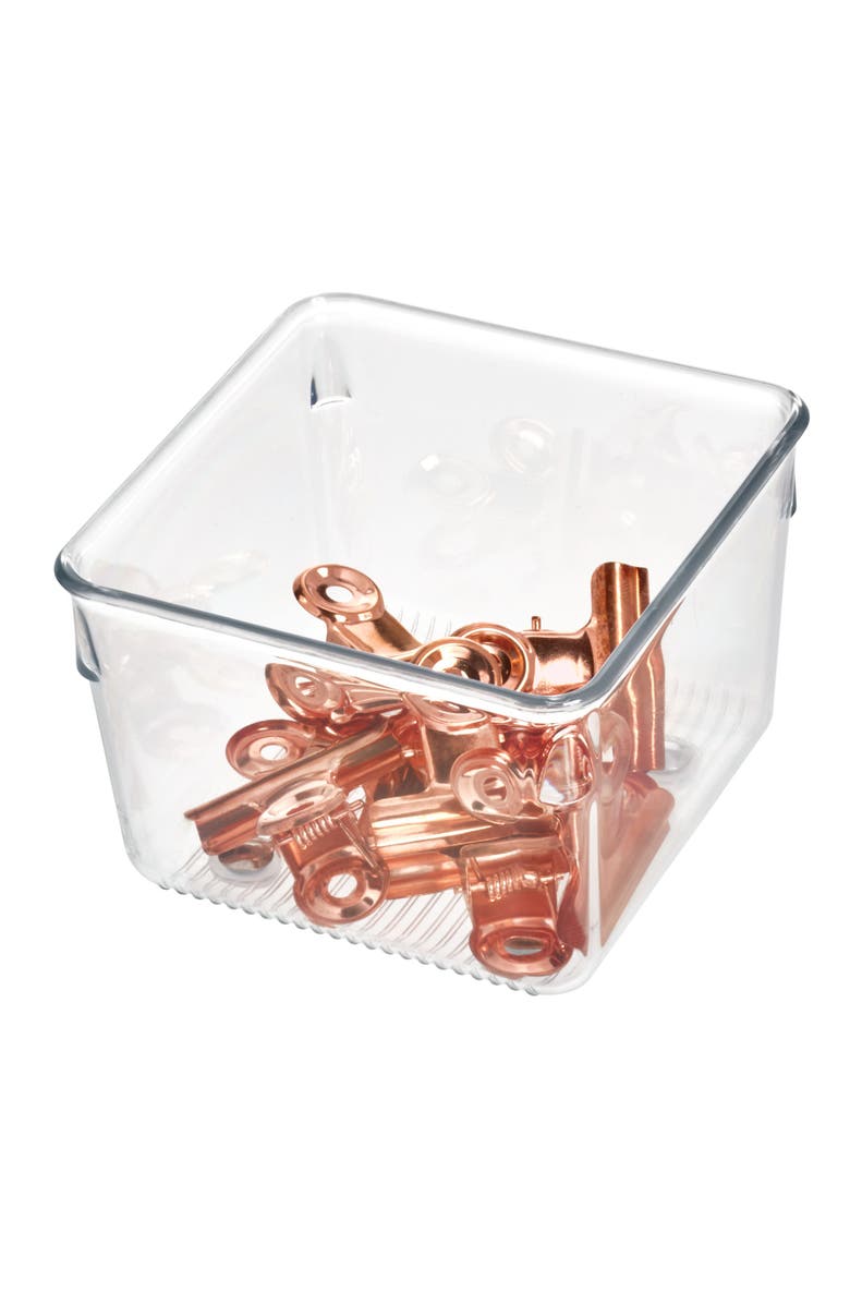 Linus Plastic Drawer Organizer Bins - Storage for Kitchen, Bathroom, and Desk Drawers - Set of 6 - Clear, Alternate, color, Clear