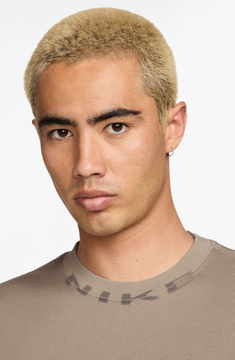 Nike Sportswear Collar Print T-Shirt, Alternate, color, Khaki