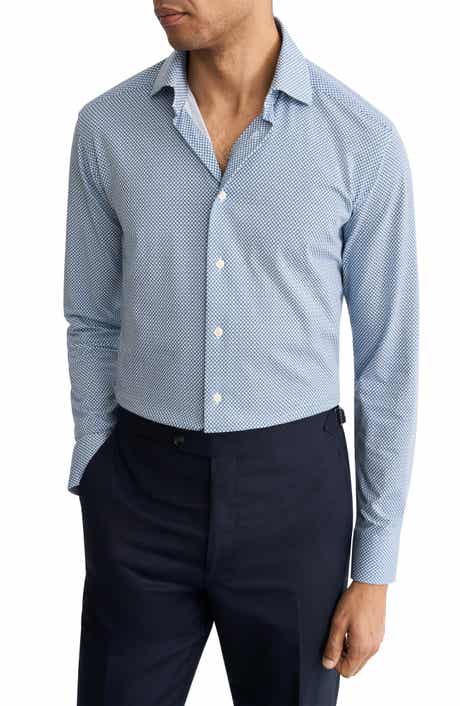 Slim Fit Geo Stretch Jersey Dress Shirt