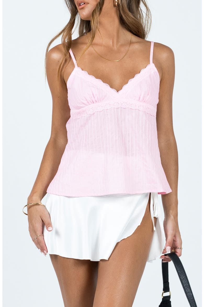 Lunya Lace Trim Camisole, Main, color, PINK
