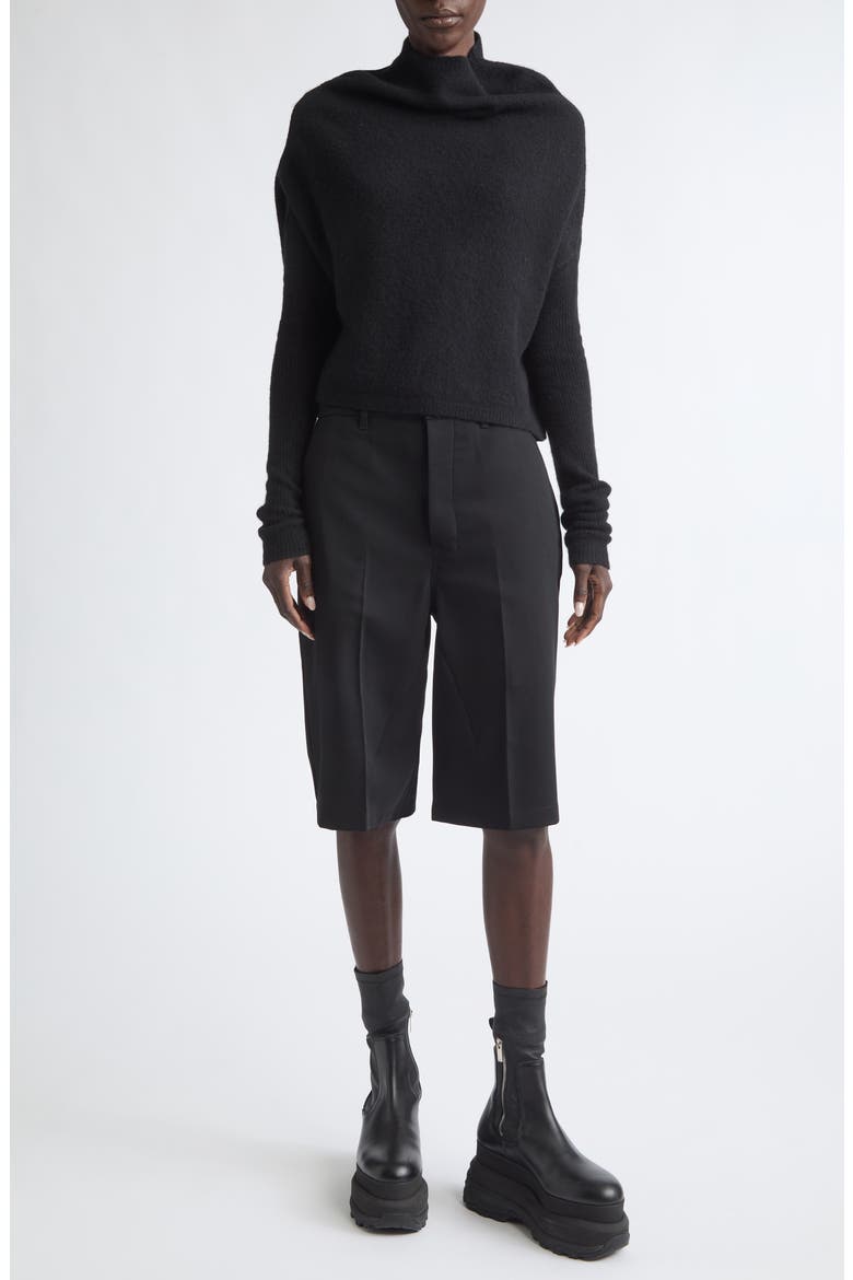 Wool Work Shorts, Alternate, color, BLACK
