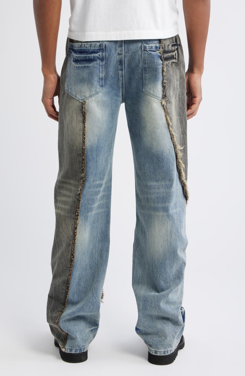 RtA Tucker Slim Fit Distressed Jeans, Alternate, color, Ash Blue Split