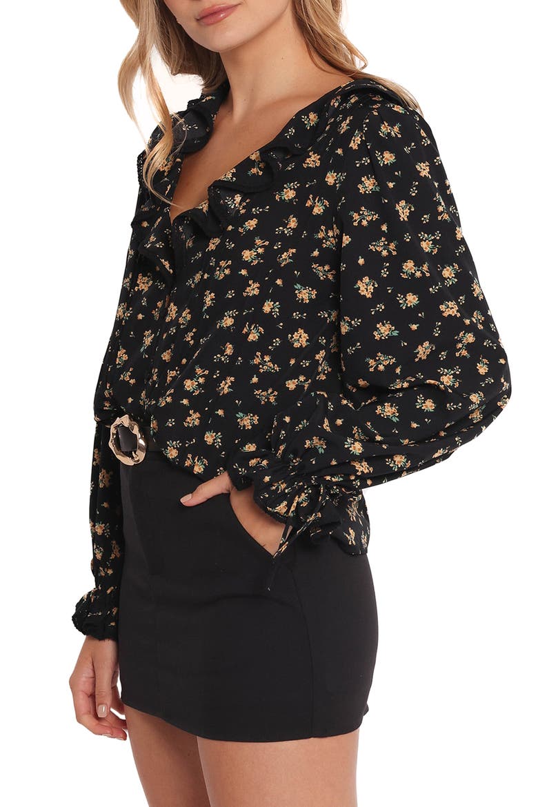 Polli Floral Ruffle Top, Alternate, color, BLACK FLORAL