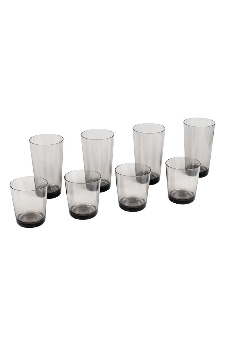 TarHong Simple Clear Set of 8 Glasses, Main, color, Gray