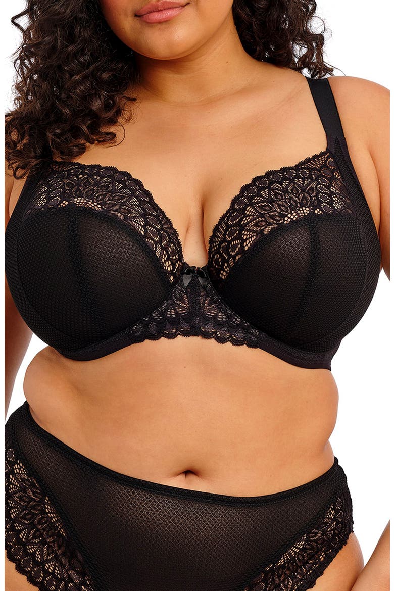 Tiernie Underwire Plunge Bra, Main, color, BLACK