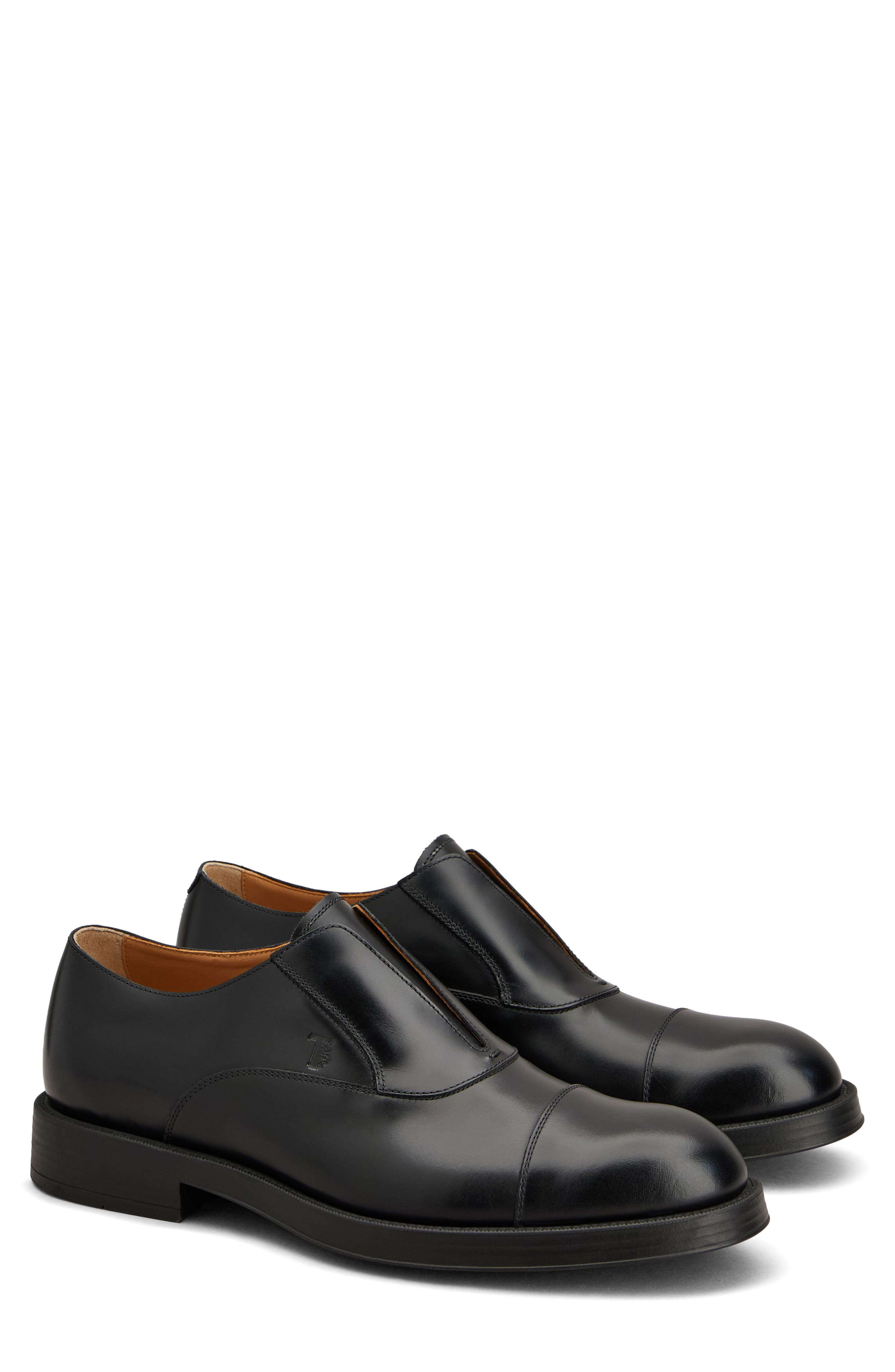 Elasticated Cap Toe Oxford, Main, color, NERO