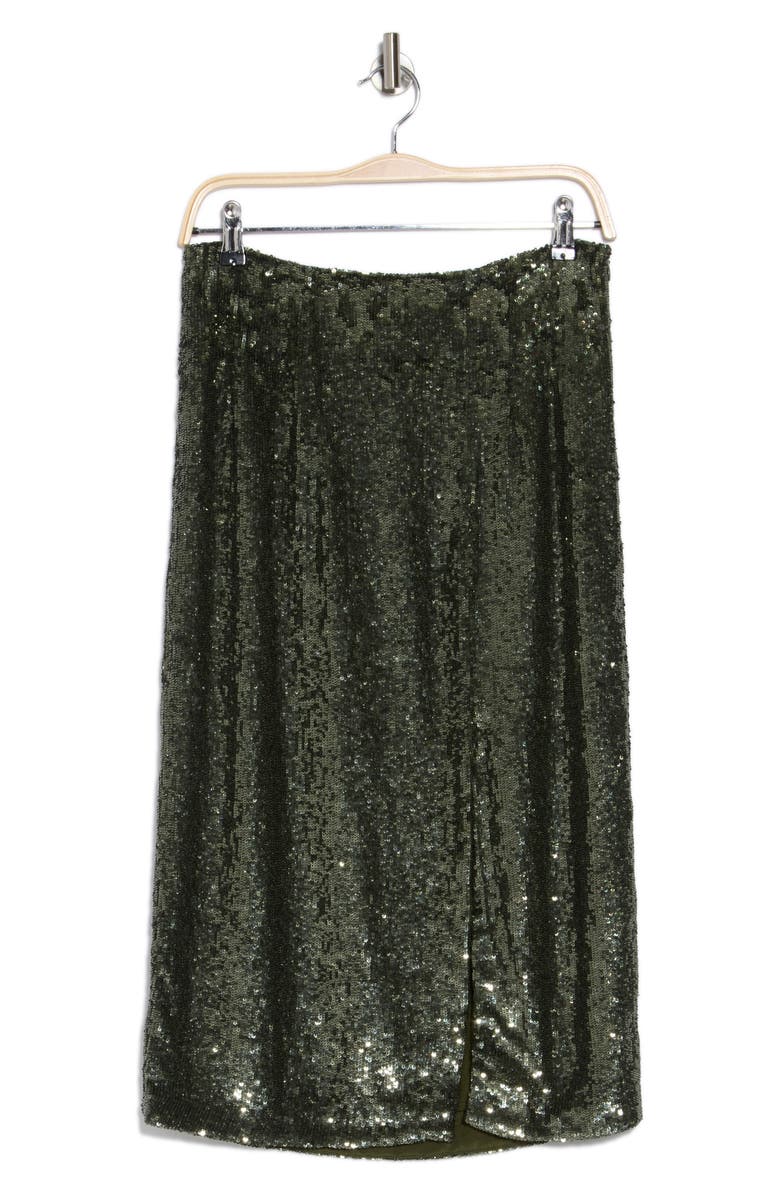 TWP Fishscale Ladylike Sequin Skirt, Alternate, color, Deep Sage