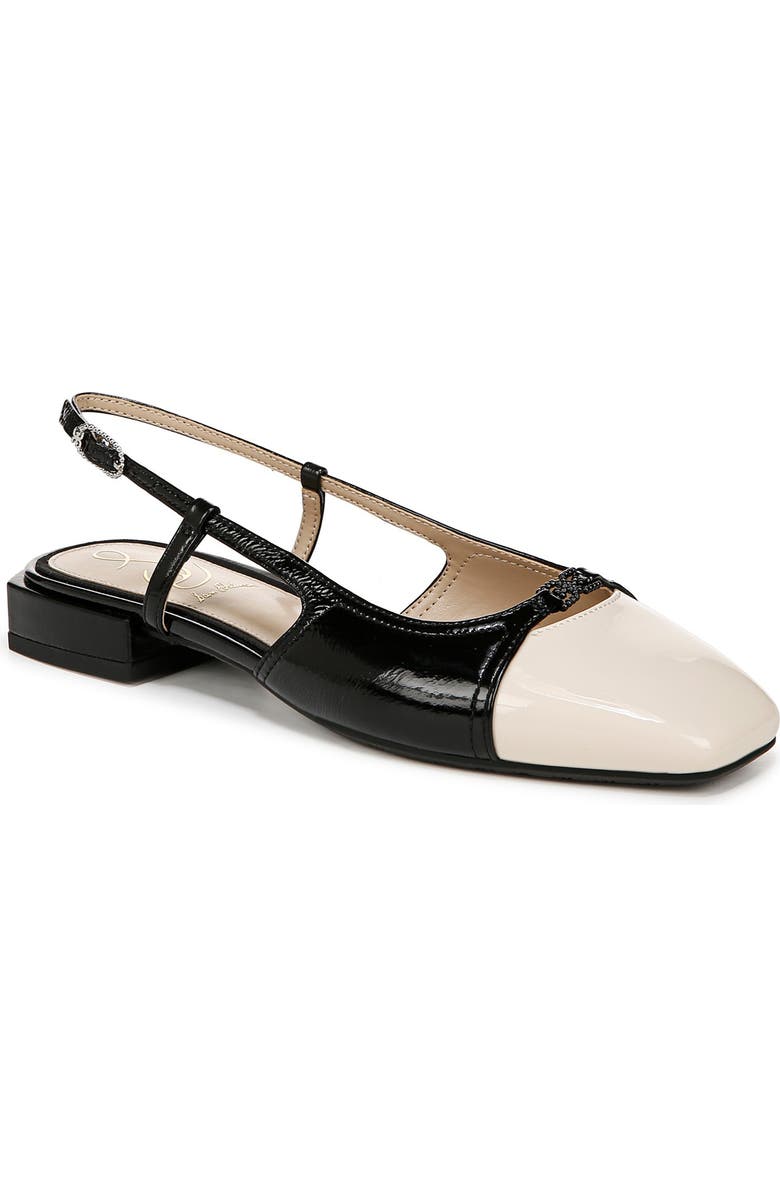 Sam Edelman Kara Slingback Flat, Main, color, Black/ Alpine Ivory